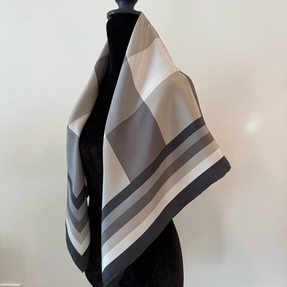 YSL Checkered Lightweight Silk Scarf - Picture 6 of 9